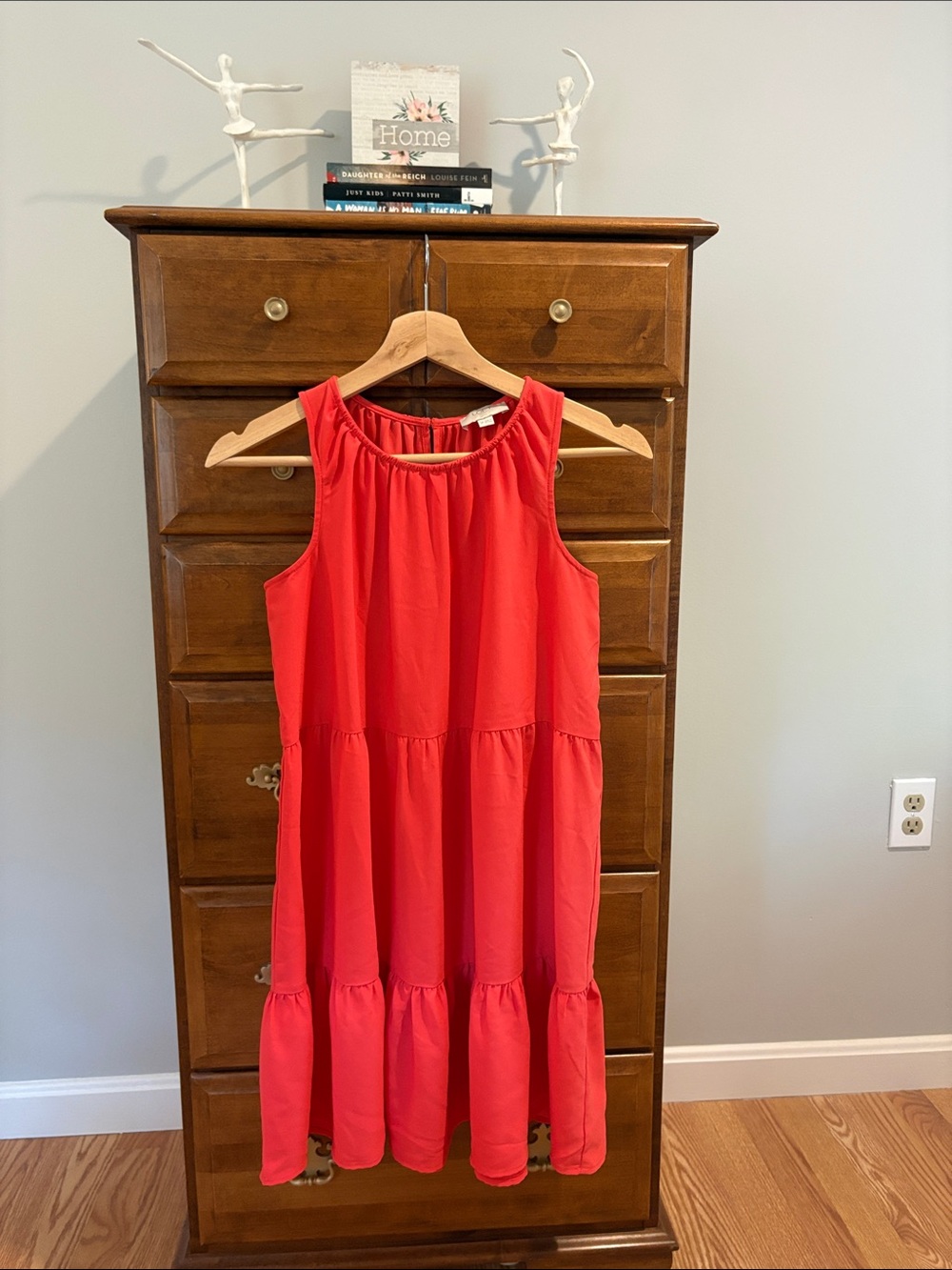 Sleeveless Tiered Red Dress